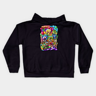 Party Doodle Illustration Kids Hoodie